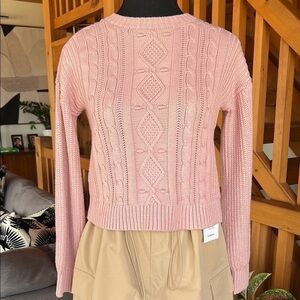 GAP Pink Cable Knit Sweater